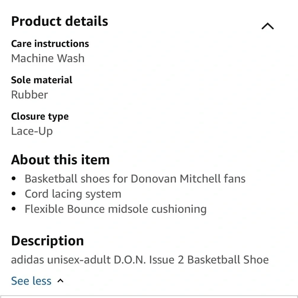 Men's Adidas D.O.N. Issue 2 size 9.5 Donovan Mitchell Basketball Sneakers Shoes